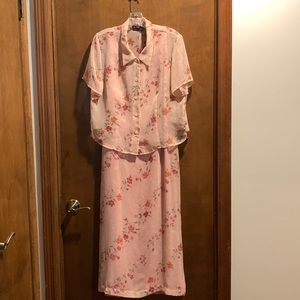 Sheath maxi dress with removable jacket. Size 12 fully lined  kick pleat